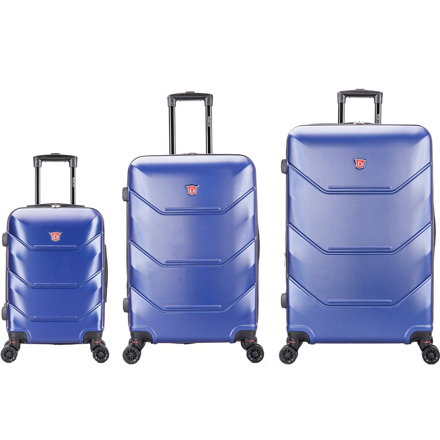 DUKAP Zonix Hardside Spinner Luggage Set, Blue (DKZONSML-BLU)