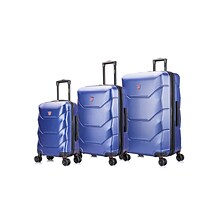 DUKAP ZONIX PC/ABS Plastic Luggage Set, Blue (DKZONSML-BLU)