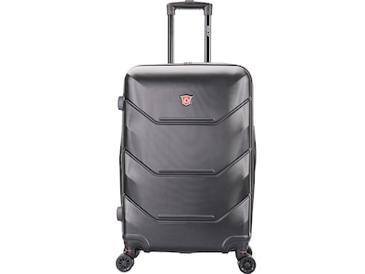 DUKAP Zonix 28.35 Hardside Suitcase, 4-Wheeled Spinner, Black (DKZON00M-BLK)
