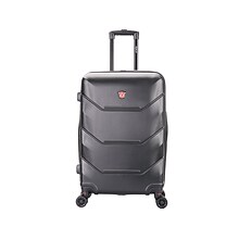 DUKAP ZONIX PC/ABS Plastic 4-Wheel Spinner Luggage, Black (DKZON00M-BLK)
