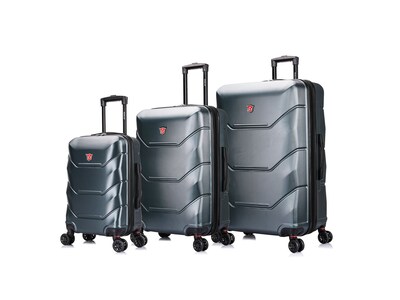 DUKAP Zonix Hardside Spinner Luggage Set, Green (DKZONSML-GRE)