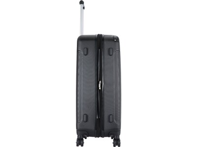 DUKAP Intely 27.25" Hardside Suitcase, 4-Wheeled Spinner, TSA Checkpoint Friendly, Black (DKINT00M-BLK)