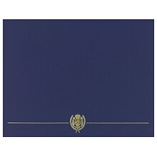 Great Papers Classic Crest Certificate Holders, 12 x 9.38, Navy, 50/Pack (903115PK10)