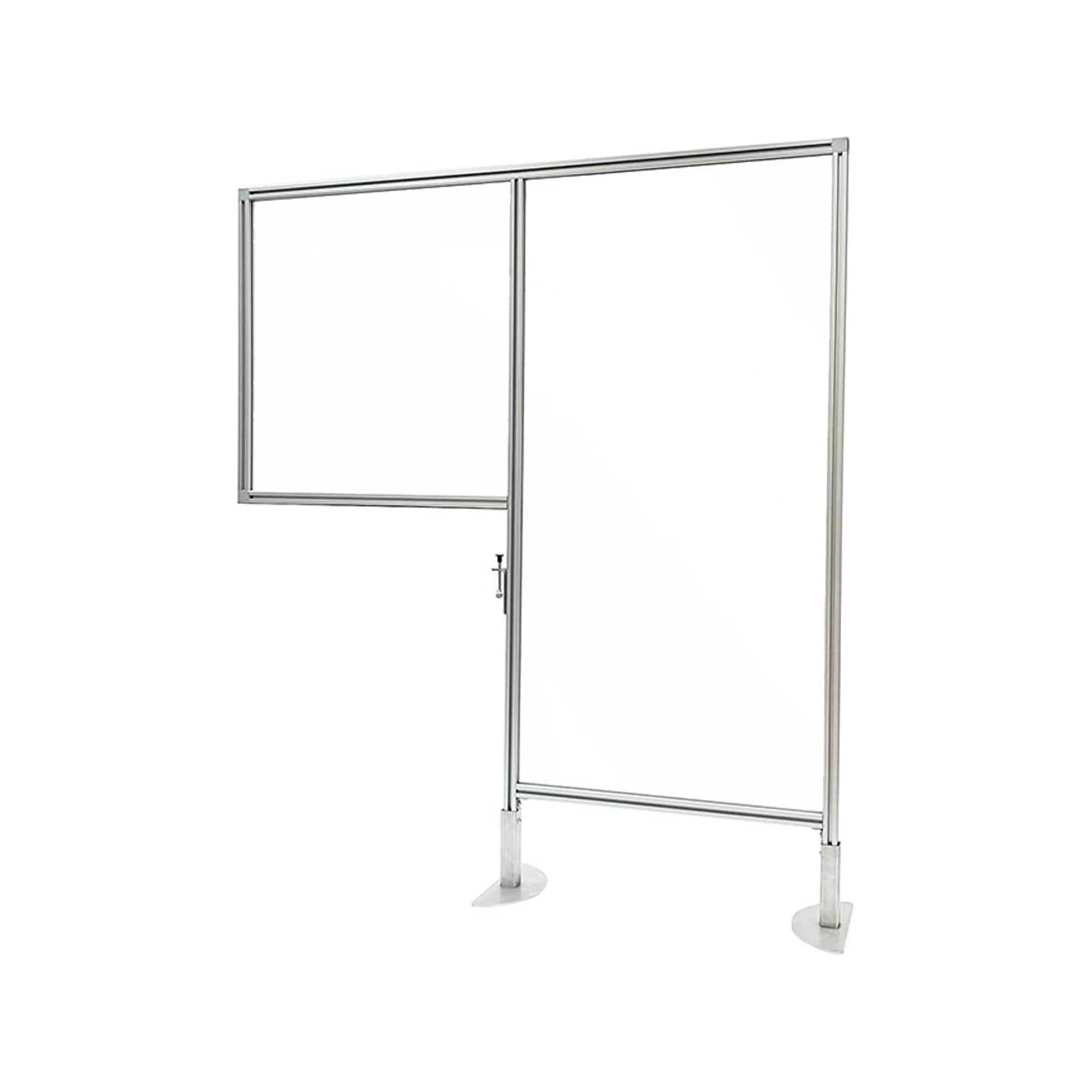 Ghent Clamp Mount Workstation Divider 57H x 46.75W, Clear/White Thermoplastic/Porcelain (WSD2-5747-M1)