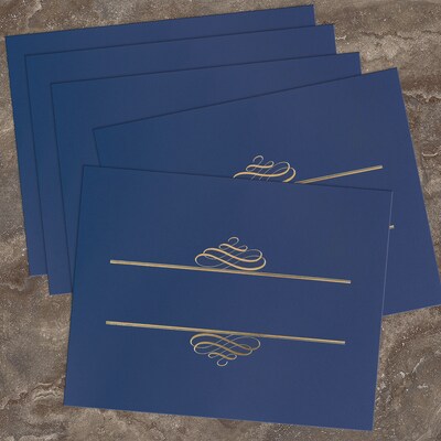 Great Papers Embossed Foil Certificate Holders, 8.5" x 11", Navy, 5/Pack (903119)