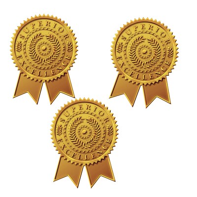 Great Papers! Star Burst Certificate Seals, 2" x 1", Gold, 48/Pack (903418)