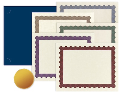 Great Papers Certificate Kits, 9.375 x 12, Multicolor, 25 Kits/Pack (2013317)