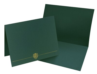 Great Papers Classic Crest Certificate Holders, 8.5" x 11", Hunter, 5/Pack (903118)