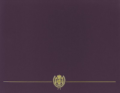 Great Papers Classic Crest Certificate Holders, 5 x 11, Plum, 5/Pack (903116)