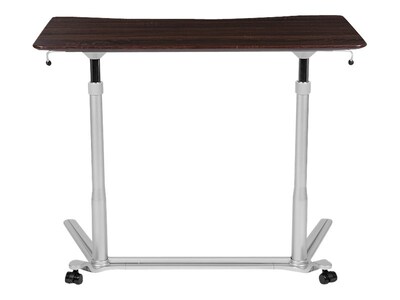 Flash Furniture Merritt 37W Rectangular Adjustable Standing Computer Desk, Dark Wood Grain (NANIP61