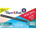 Paper Mate Write Bros. Ballpoint Pen, Bold Point, Black Ink, Dozen (2124520)