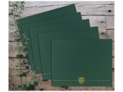 Great Papers Classic Crest Certificate Holders, 12 x 9.38, Hunter Green, 50/Pack (903118PK10)