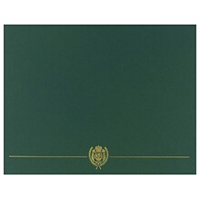 Great Papers Classic Crest Certificate Holders, 12 x 9.38, Hunter Green, 25/Pack (903118PK5)