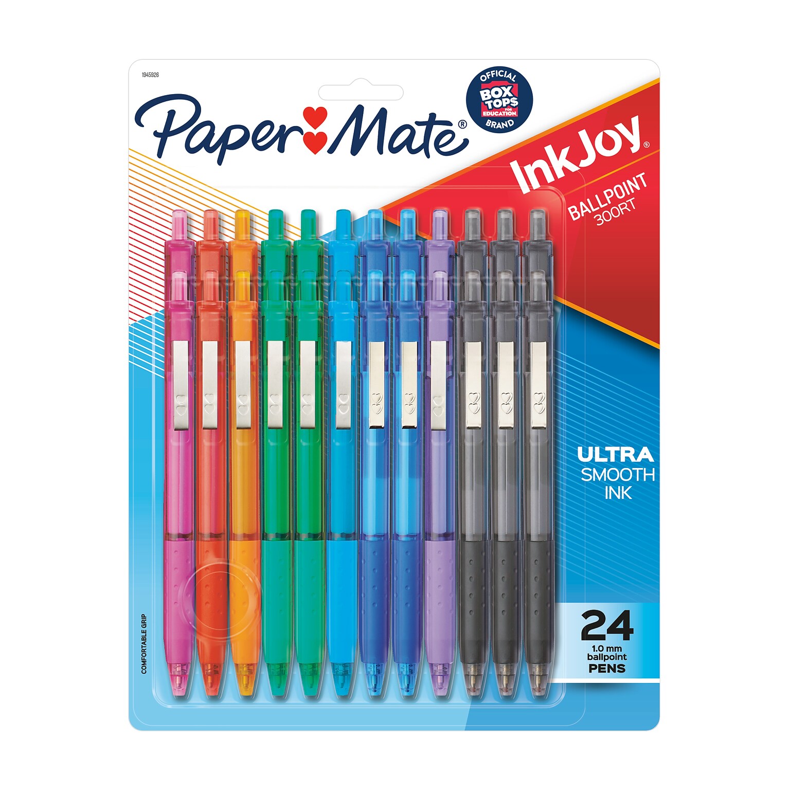 Paper Mate InkJoy 300 RT Retractable Ballpoint Pen, Medium Point, Assorted Ink, 24/Pack (1945926)