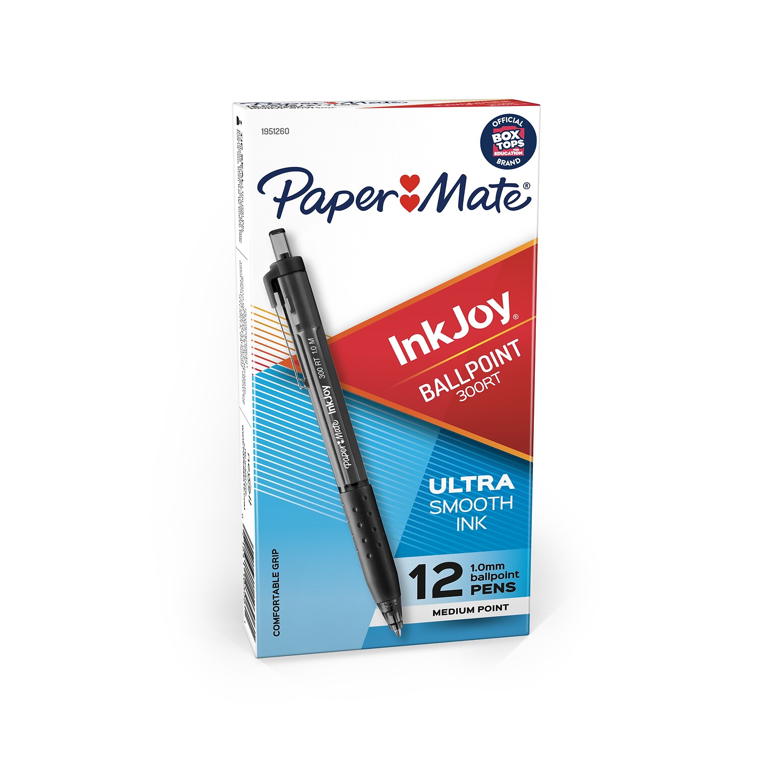 Paper Mate InkJoy 300 RT Retractable Ballpoint Pen, Medium Point, Black Ink, Dozen (1951260)