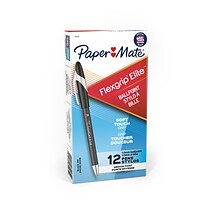 Paper Mate FlexGrip Elite Ballpoint Pen, Medium Point, Black Ink, Dozen (85585)