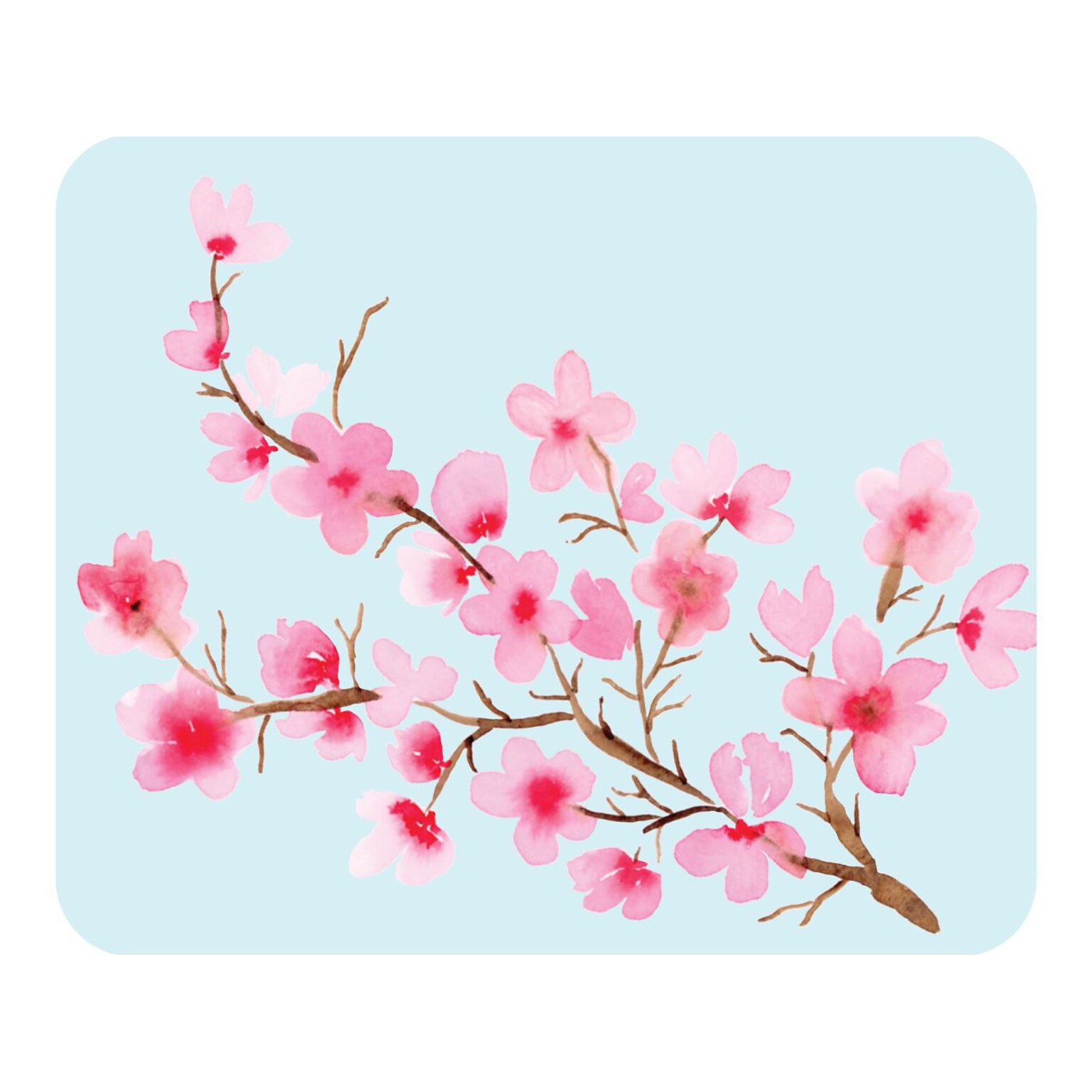 OTM Essentials Prints Cherry Blossoms Mouse Pad, Blue/Pink/Brown (OP-MH-A03-12C)