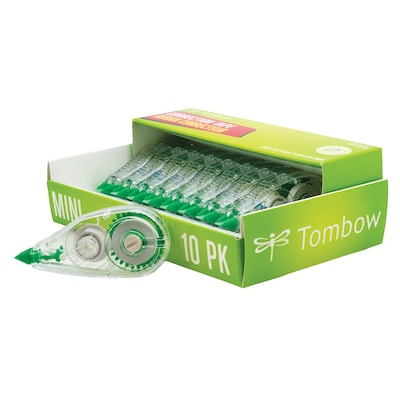 Tombow MONO Mini Correction Tape, White, 10/Pack (68722)