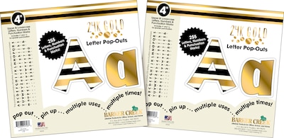 Barker Creek Gold 4 Letter Pop-Outs, 510 Characters/Set (4058)