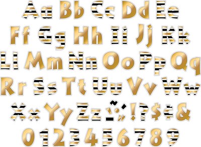 Barker Creek Gold 4" Letter Pop-Outs, 510 Characters/Set (4058)
