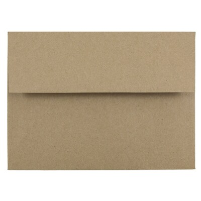 JAM Paper A6 Invitation Envelopes, 4.75 x 6.5, Brown Kraft Paper Bag, 25/Pack (LEKR650)