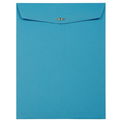 JAM Paper® 10 x 13 Open End Catalog Colored Envelopes with Clasp Closure, Blue Recycled, 50/Pack (87