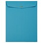 JAM Paper® 10 x 13 Open End Catalog Colored Envelopes with Clasp Closure, Blue Recycled, 10/Pack (87493B)