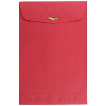 JAM Paper 6 x 9 Open End Catalog Colored Envelopes with Clasp Closure, Red Recycled, 25/Pack (87881a