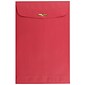 JAM Paper 6 x 9 Open End Catalog Colored Envelopes with Clasp Closure, Red Recycled, 100/Pack (87881)