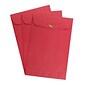JAM Paper 6 x 9 Open End Catalog Colored Envelopes with Clasp Closure, Red Recycled, 100/Pack (87881)