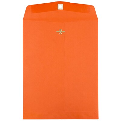 JAM Paper 10 x 13 Open End Catalog Colored Envelopes with Clasp Closure, Orange Recycled, 50/Pack (9
