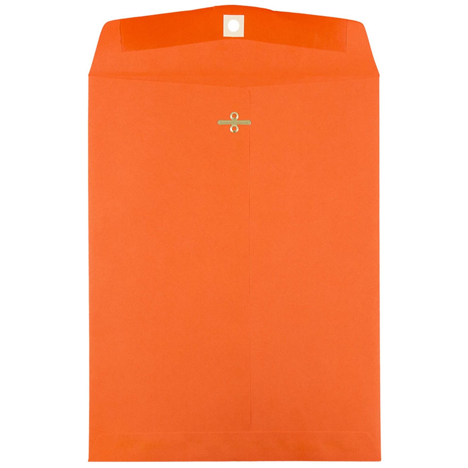 JAM Paper 10 x 13 Open End Catalog Colored Envelopes with Clasp Closure, Orange Recycled, 10/Pack (913745B)