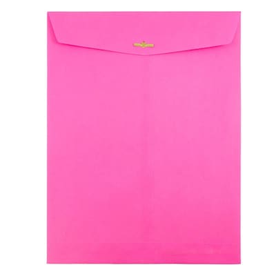 JAM Paper 10 x 13 Open End Catalog Colored Envelopes with Clasp Closure, Ultra Fuchsia Pink, 25/Pack