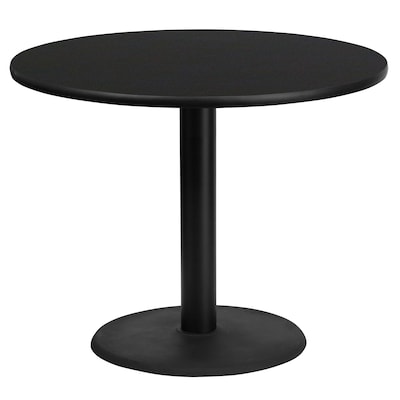 Flash Furniture 36 Laminate Round Table Top, Black w/24 Round Table-Height Base (XURD36BKTR24)