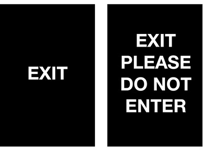 Queue Solutions Exit/Exit - Please Do Not Enter Temporary Traffic Control Sign, 11 x 7, Acryli