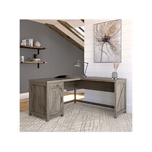 kathy ireland® Home by Bush Furniture Cottage Grove 60 L-Shaped Desk with Drawer, Restored Gray (CG