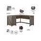 kathy ireland® Home by Bush Furniture Cottage Grove 60" L-Shaped Desk with Drawer, Restored Gray (CGD160RTG-03)