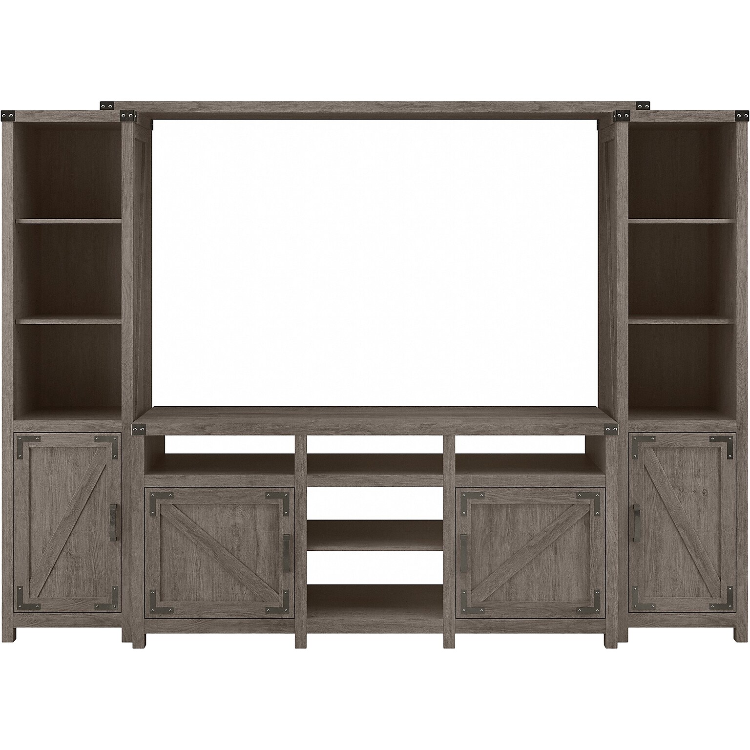 kathy ireland® Home by Bush Furniture Cottage Grove Console TV Stand, Screens up to 70, Restored Gray (CGR023RTG)