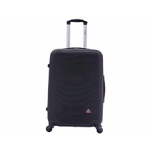 InUSA Royal Medium Plastic 4-Wheel Spinner Luggage, Black (IUROY00M-BLK)