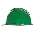MSA Safety® V-Gard® Slotted Hard Hats, Polyethylene, Cap, Standard, Green