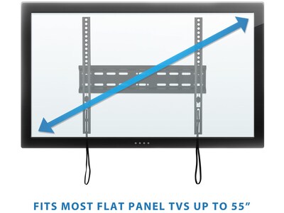 Mount-It! Fixed Wall TV Mount for LCD (Low Profile Slim), Lockable, Screen Size: 32"-55", 77 lbs. Max. (MI-3050)