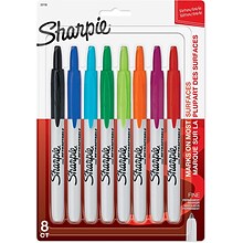 Sharpie Retractable Permanent Markers, Fine Tip, Assorted, 8/Pack (32730)