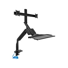 Mount-It! Adjustable Dual-Monitor Mount, Up to 27, Black (MI-7984)