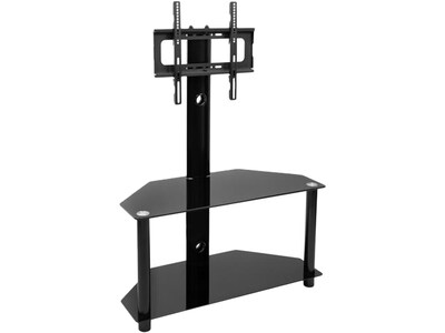 Mount-It! Steel Pedestal TV Stand, Screens up to 55, Black (MI-1860)