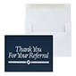 Custom Thank You Referral Navy with Foil Greeting Cards, With Envelopes, 5-3/8" x 4-1/4", 25 Cards per Set
