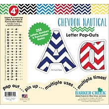 Barker Creek 4 Letter Pop-Outs, Nautical Chevron, 255/Pack