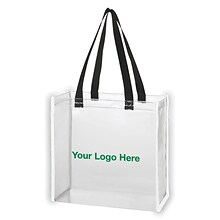 Custom Clear Reflective Tote Bag; 12x12, (QL48112)