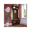 Bush Furniture Woodland 24W Hall Tree and Small Shoe Bench with Shelves, Ash Brown (WDL008ABR)