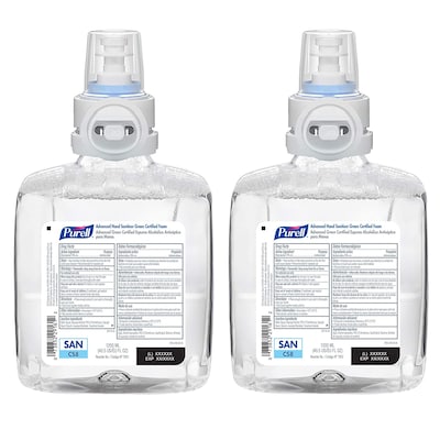 PURELL 70% Alcohol Foaming Advanced Hand Sanitizer Refill for CS8 Touch-Free Dispensers, 1200 mL, 2/