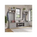 Bush Furniture Woodland Entryway Storage Set with Hall Trees and Shoe Bench with Drawers, Cape Cod G